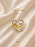 GOLDEN-SILVER WAVES RING