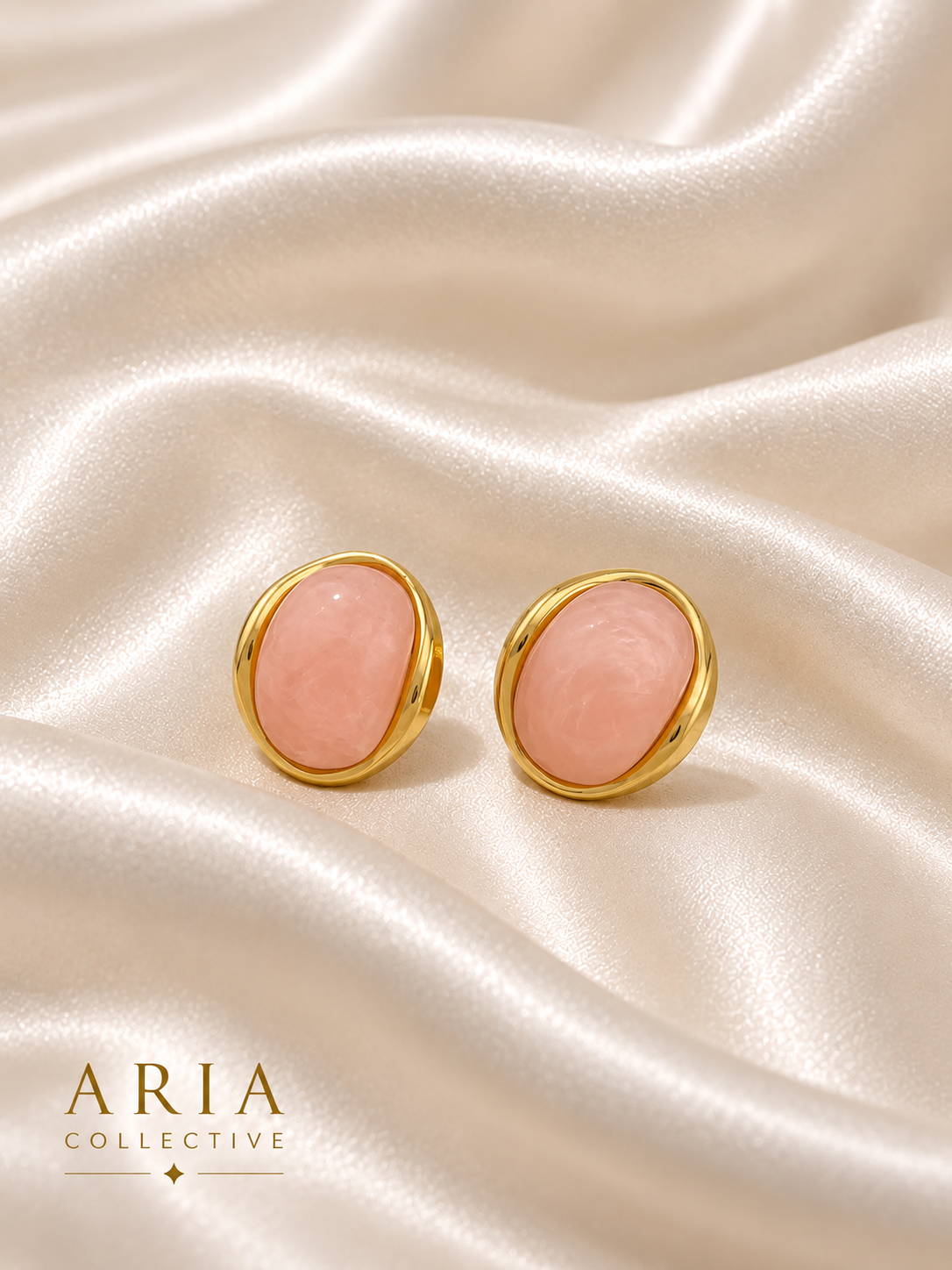 BLUSH OVAL EARRINGS