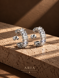 C-SHAPE SILVER EARRINGS